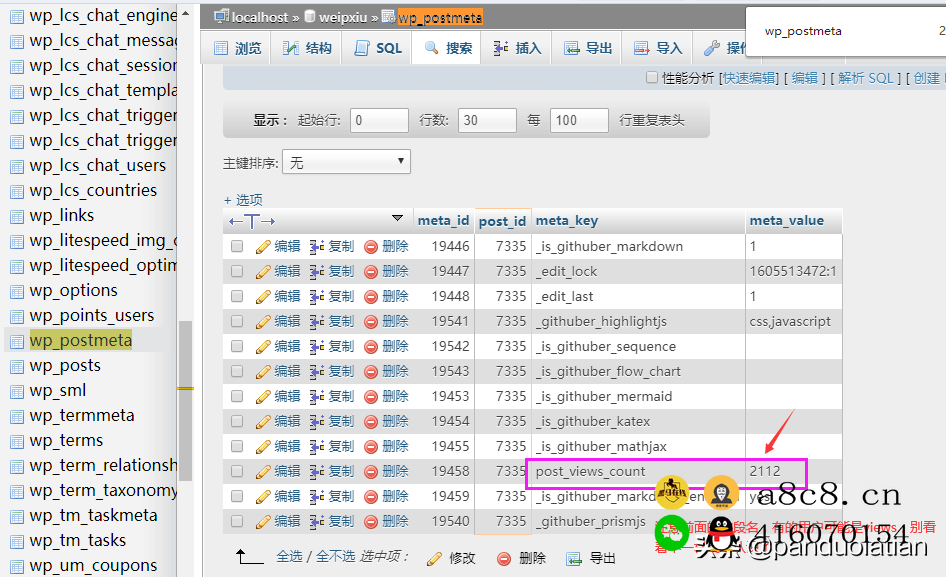 wordPress通过数据库命令或后台快速修改文章阅读量