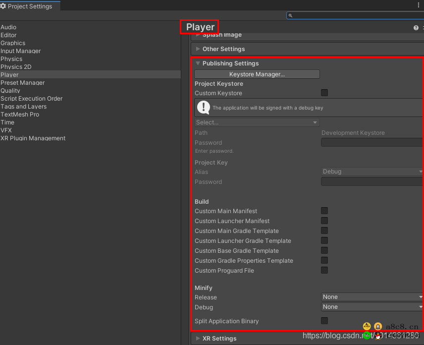 Unity Android 之 应用签名发布 Publishing Settings 中创建和自定义 keystore 的简单方法