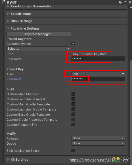 Unity Android 之 应用签名发布 Publishing Settings 中创建和自定义 keystore 的简单方法