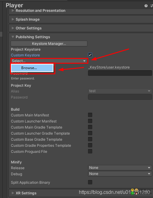 Unity Android 之 应用签名发布 Publishing Settings 中创建和自定义 keystore 的简单方法